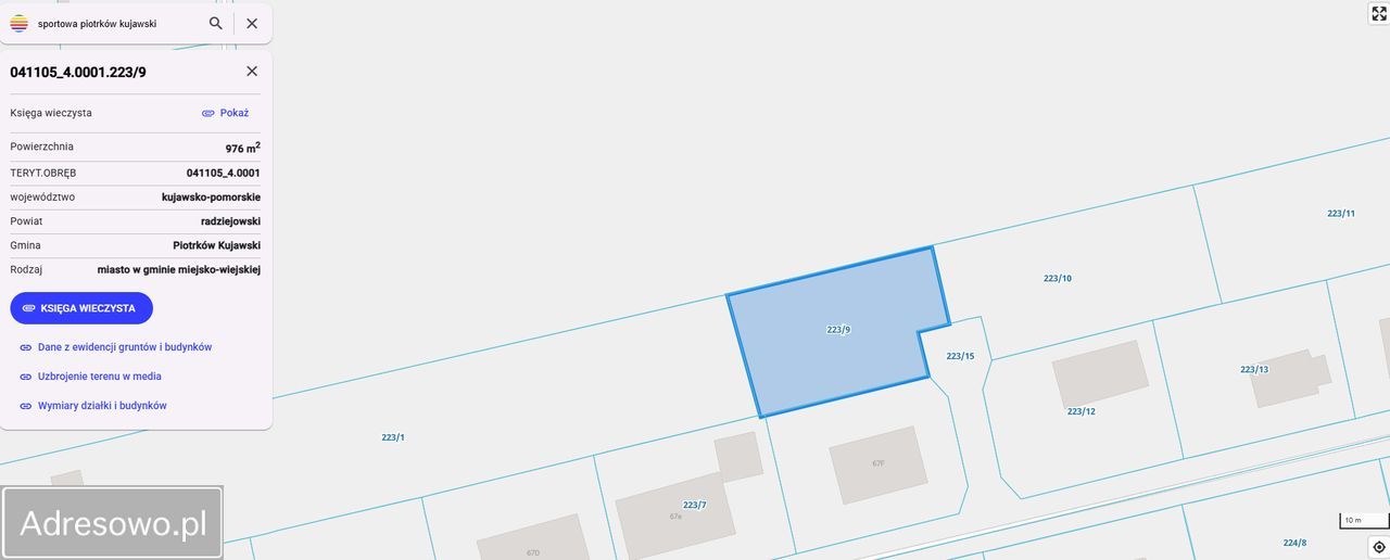 Działka budowlana Piotrków Kujawski, ul. Sportowa