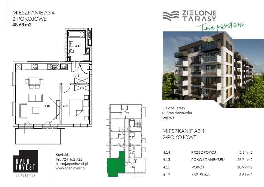Mieszkanie 2-pokojowe Legnica, ul. Stanisławowska. Zdjęcie 7