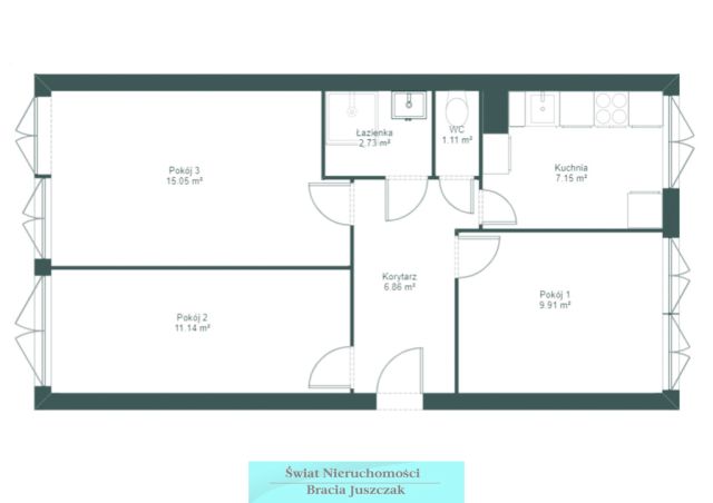 Mieszkanie 3-pokojowe Wrocław Różanka. Zdjęcie 1