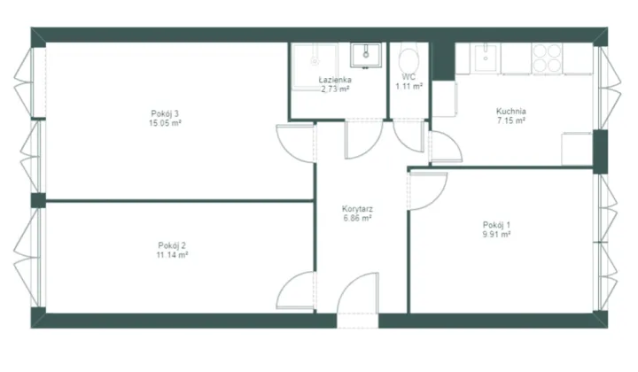 Mieszkanie 3-pokojowe Wrocław Różanka