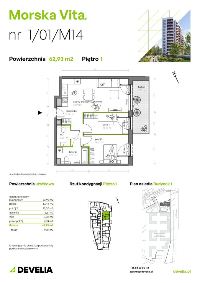 Mieszkanie 3-pokojowe Gdynia Leszczynki, ul. Działdowska. Zdjęcie 7