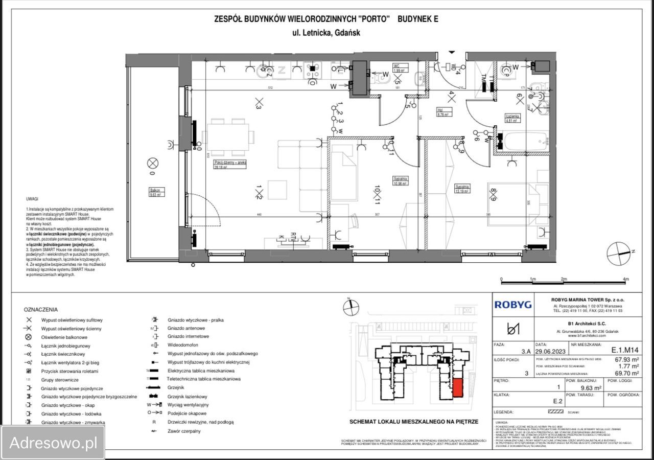 Mieszkanie 3-pokojowe Gdańsk Letnica, ul. Aleksandra Rożankowskiego. Zdjęcie 18