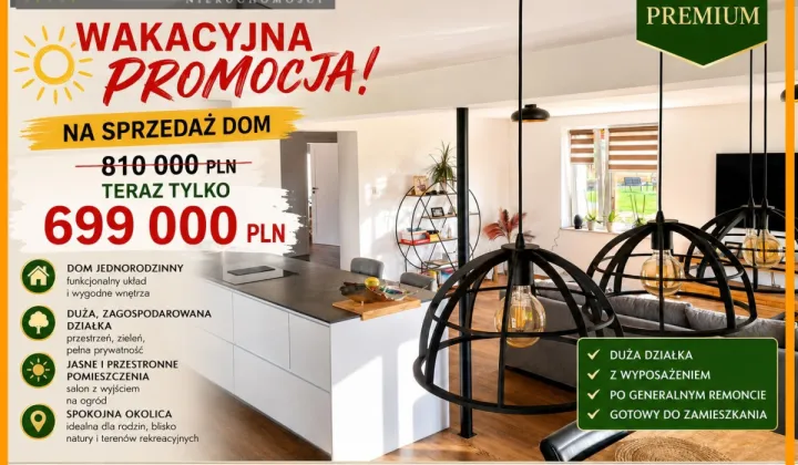 dom wolnostojący, 3 pokoje Kiełpiny