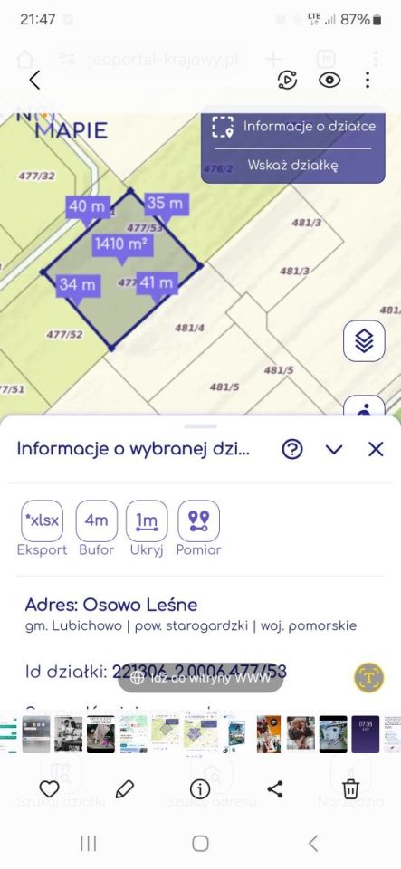 Działka budowlana Osowo Leśne