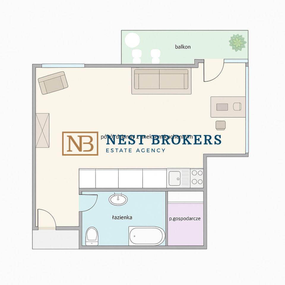 Mieszkanie 2-pokojowe Kraków Dębniki, ul. Jana Pietrusińskiego. Zdjęcie 14