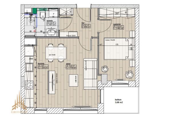 Mieszkanie 2-pokojowe Warszawa Praga-Południe, ul. Jana Nowaka-Jeziorańskiego. Zdjęcie 17