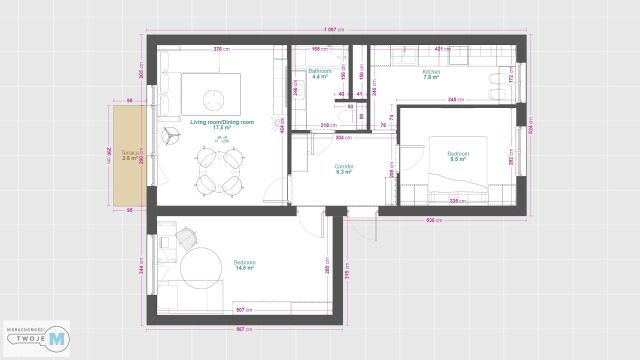 Mieszkanie 3-pokojowe Kielce Uroczysko. Zdjęcie 16