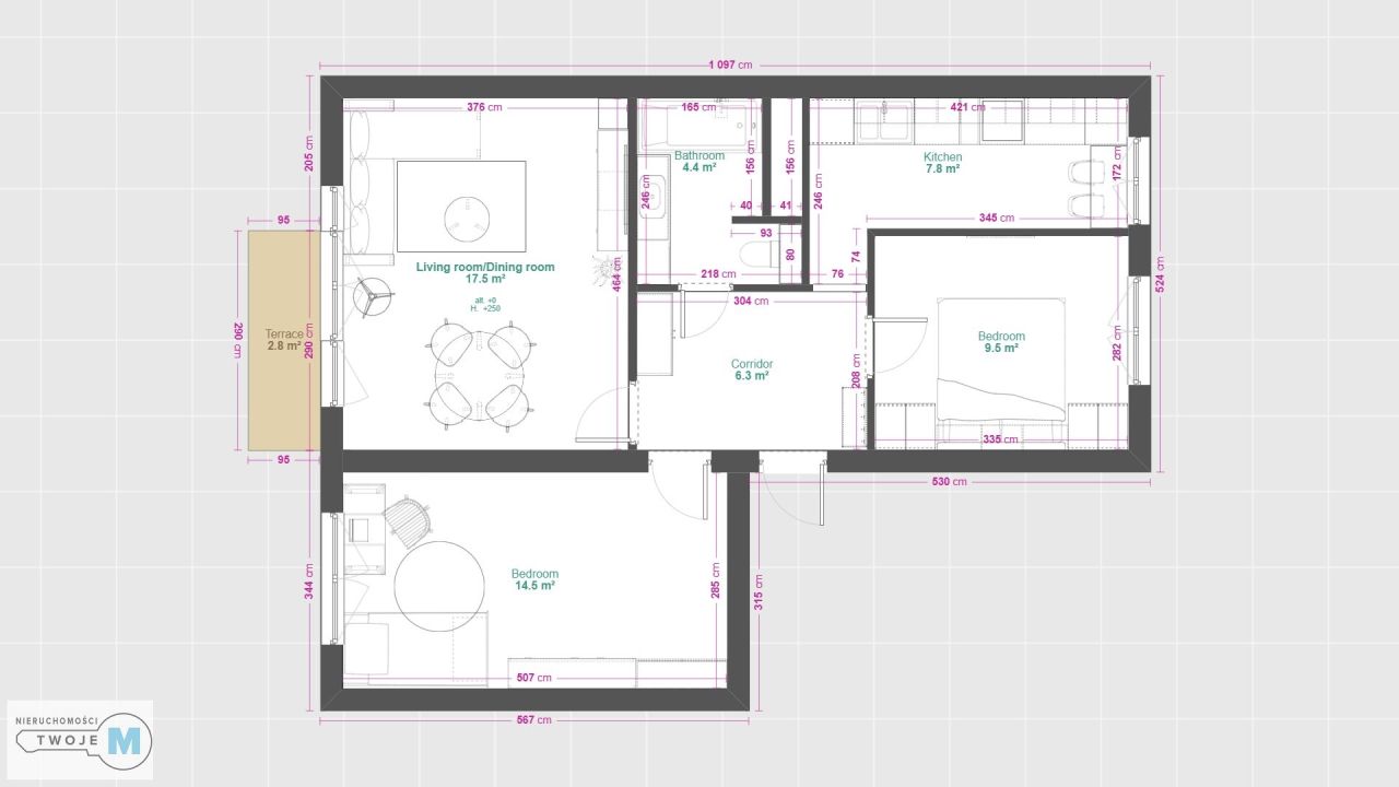 Mieszkanie 3-pokojowe Kielce Uroczysko. Zdjęcie 16