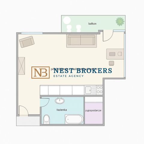 Mieszkanie 2-pokojowe Kraków Dębniki, ul. Jana Pietrusińskiego. Zdjęcie 2