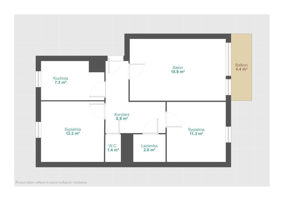 Mieszkanie 3-pokojowe Poznań Żegrze, os. Orła Białego. Zdjęcie 24