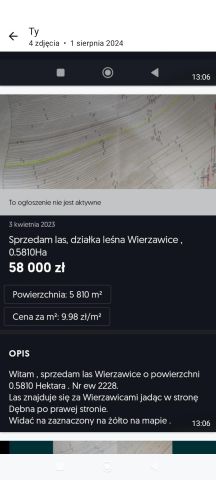 Działka leśna Wierzawice. Zdjęcie 1