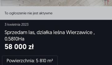 Działka leśna Wierzawice