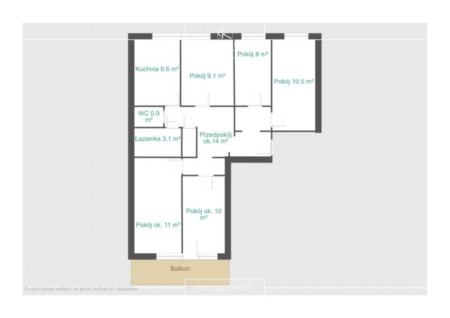 Mieszkanie 5-pokojowe Poznań Piątkowo, os. Bolesława Chrobrego. Zdjęcie 14