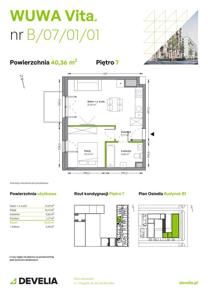 Mieszkanie 2-pokojowe Wrocław Żerniki, ul. Tadeusza Brzozy. Zdjęcie 6