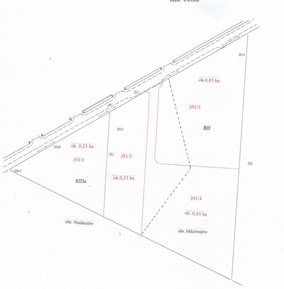 Działka inwestycyjna Mściwojów