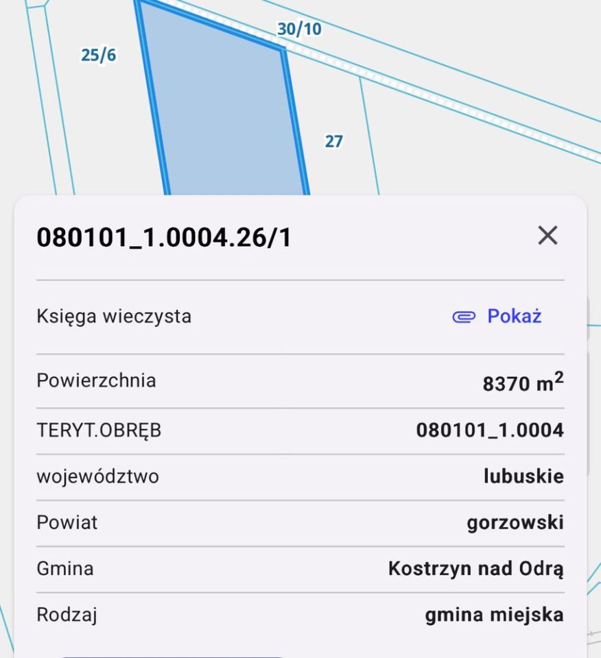 Działka budowlana Kostrzyn nad Odrą. Zdjęcie 2