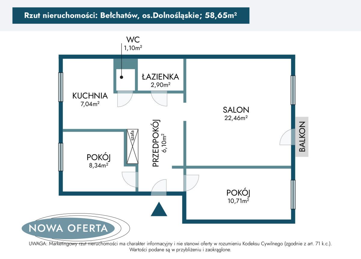 Mieszkanie 3-pokojowe Bełchatów, os. Dolnośląskie. Zdjęcie 13