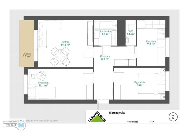 Mieszkanie 3-pokojowe Kielce Uroczysko, ul. Warszawska. Zdjęcie 17