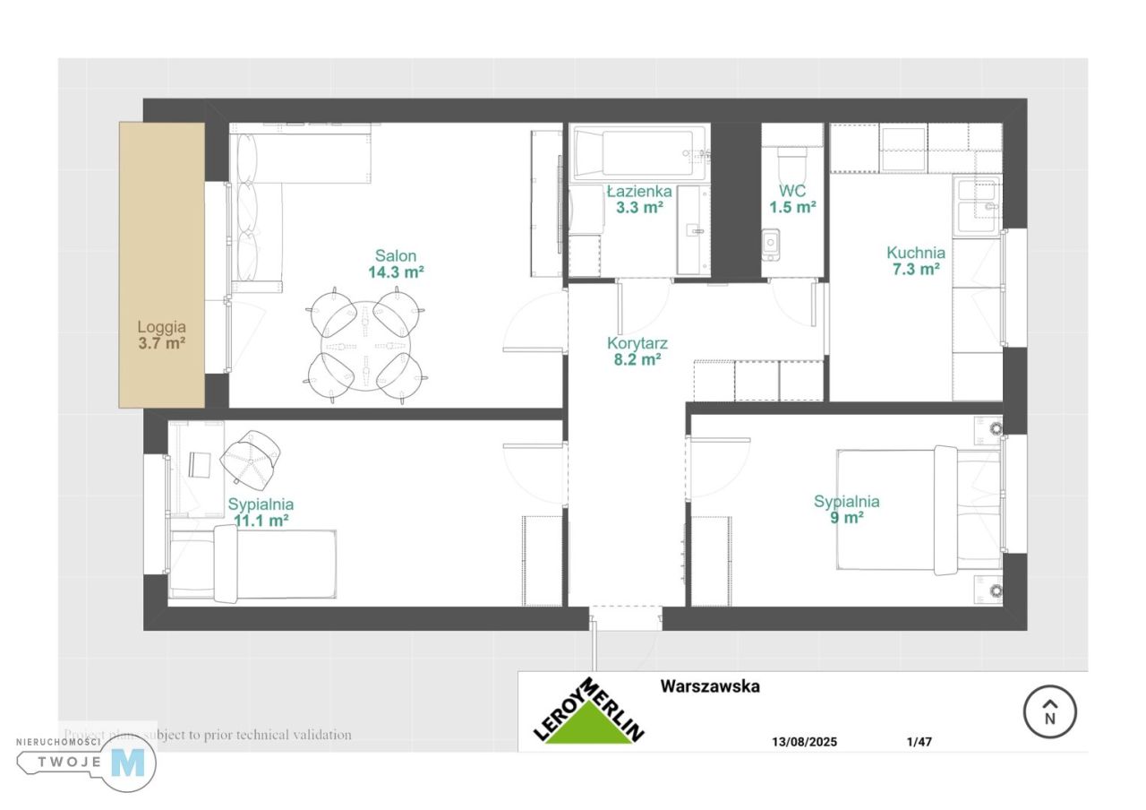 Mieszkanie 3-pokojowe Kielce Uroczysko, ul. Warszawska. Zdjęcie 17