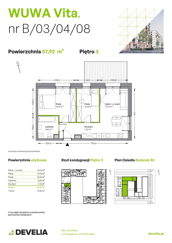 Mieszkanie 3-pokojowe Wrocław Żerniki, ul. Tadeusza Brzozy. Zdjęcie 6