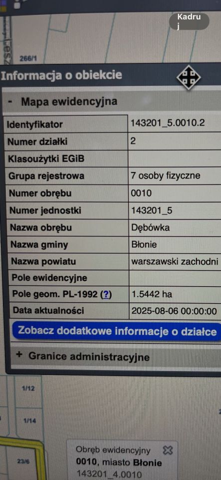 Działka rolno-budowlana Dębówka. Zdjęcie 2
