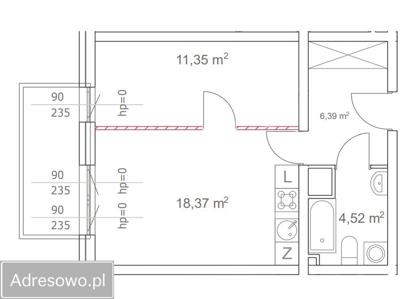 Mieszkanie 2-pokojowe Bydgoszcz Osiedle Leśne, ul. Powstańców Warszawy. Zdjęcie 16