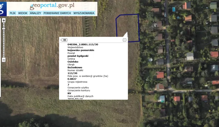 Działka budowlana Bożenkowo Łącznica, ul. Wczasowa