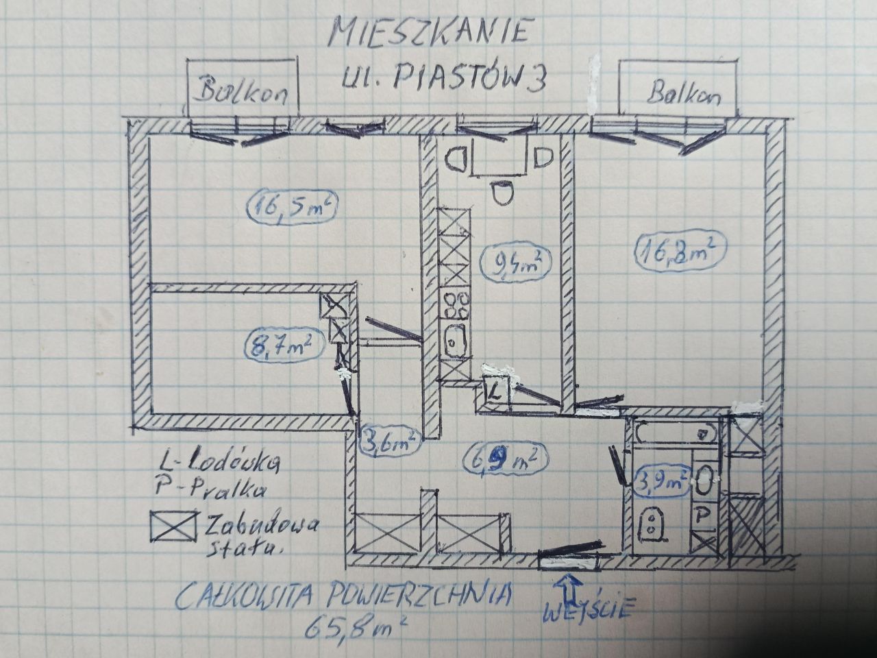 Mieszkanie 3-pokojowe Rzeszów Śródmieście, Piastów. Zdjęcie 10