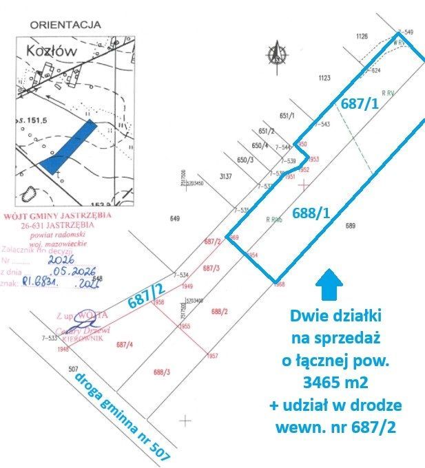 Działka budowlana Kozłów. Zdjęcie 2