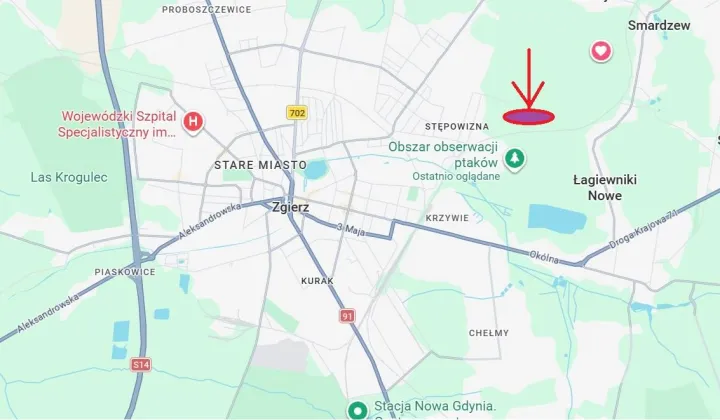 Działka rolna Zgierz Rudunki, ul. Nadrzeczna