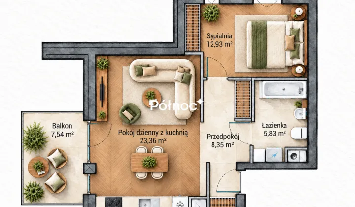 Mieszkanie 2-pokojowe Lublin Sławin, ul. Sławin
