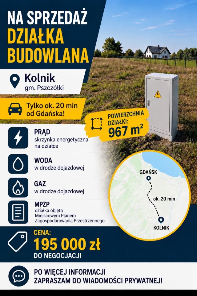 Działka budowlana Kolnik, ul. Dwie Topole. Zdjęcie 1