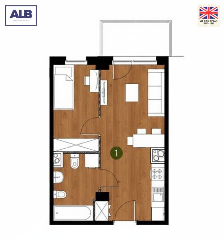 Mieszkanie 2-pokojowe Gdańsk Młyniska. Zdjęcie 2