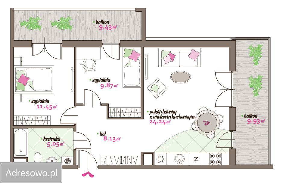 Mieszkanie 3-pokojowe Kraków Podgórze, ul. Bagrowa. Zdjęcie 10