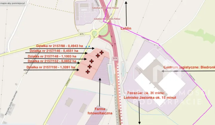 Działka inwestycyjna Sokołów Małopolski