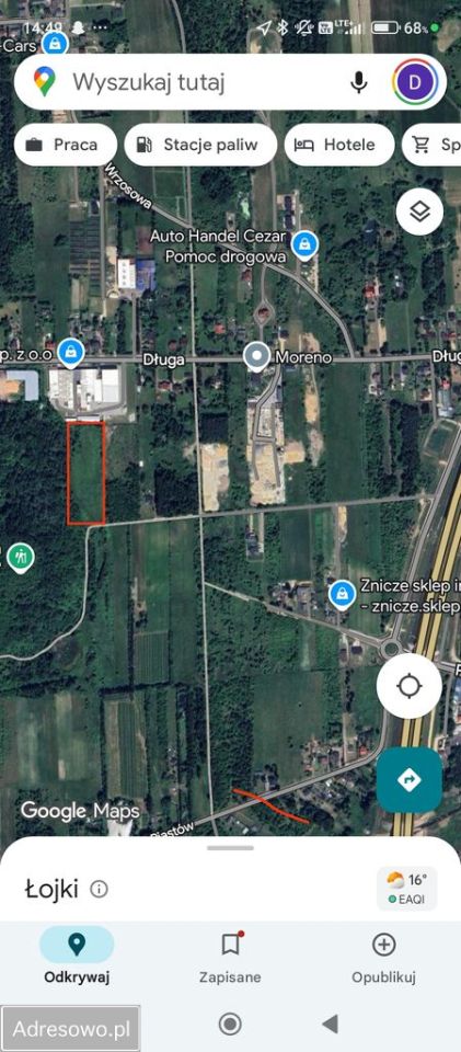 Działka inwestycyjna Łojki, ul. Polna. Zdjęcie 1