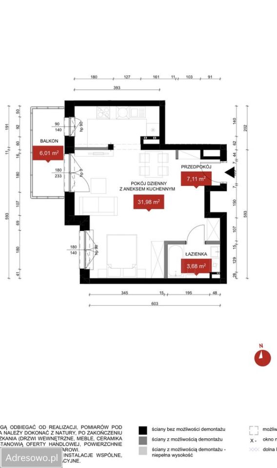 Mieszkanie 2-pokojowe Wrocław Psie Pole, ul. Władysława Reymonta. Zdjęcie 2