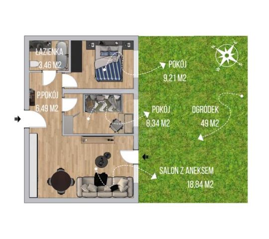 Mieszkanie 3-pokojowe Siechnice, ul. Władysława Grabskiego. Zdjęcie 9