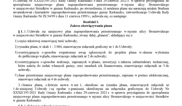 Działka budowlana Strzałków, ul. Broniewskiego