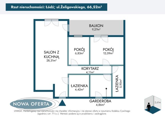 Mieszkanie 3-pokojowe Łódź Stare Polesie, ul. gen. Lucjana Żeligowskiego. Zdjęcie 40
