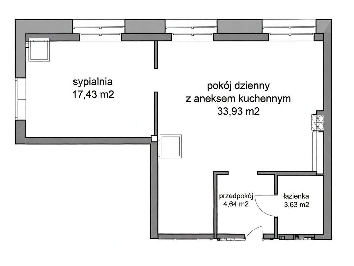 Mieszkanie 2-pokojowe Kraków Dębniki, ul. Kazimierza Pułaskiego. Zdjęcie 21
