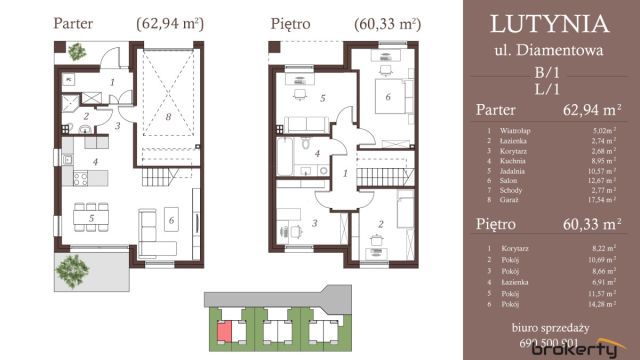 bliźniak, 5 pokoi Lutynia. Zdjęcie 3