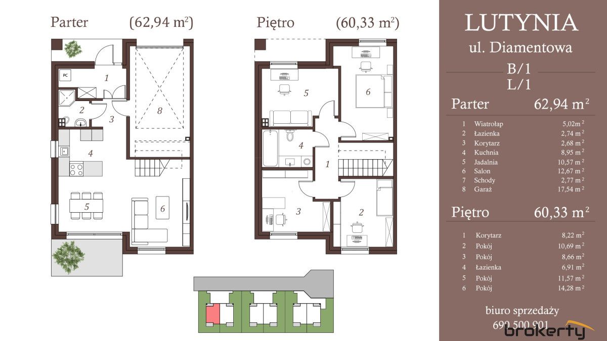 bliźniak, 5 pokoi Lutynia. Zdjęcie 3
