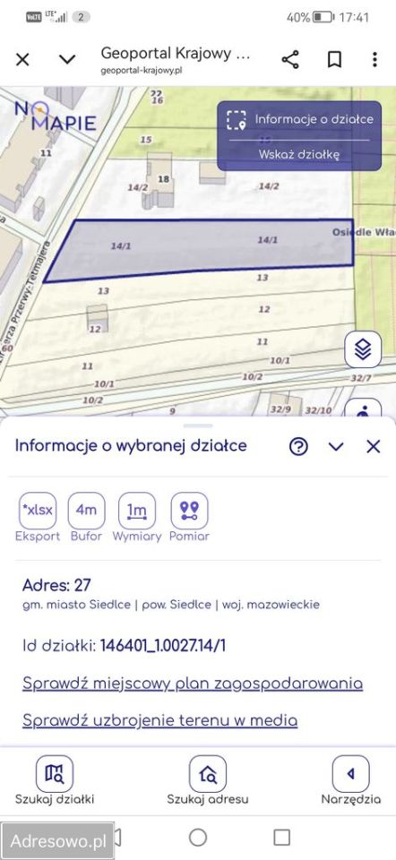 Działka budowlana Siedlce, ul. Kazimierza Przerwy-Tetmajera