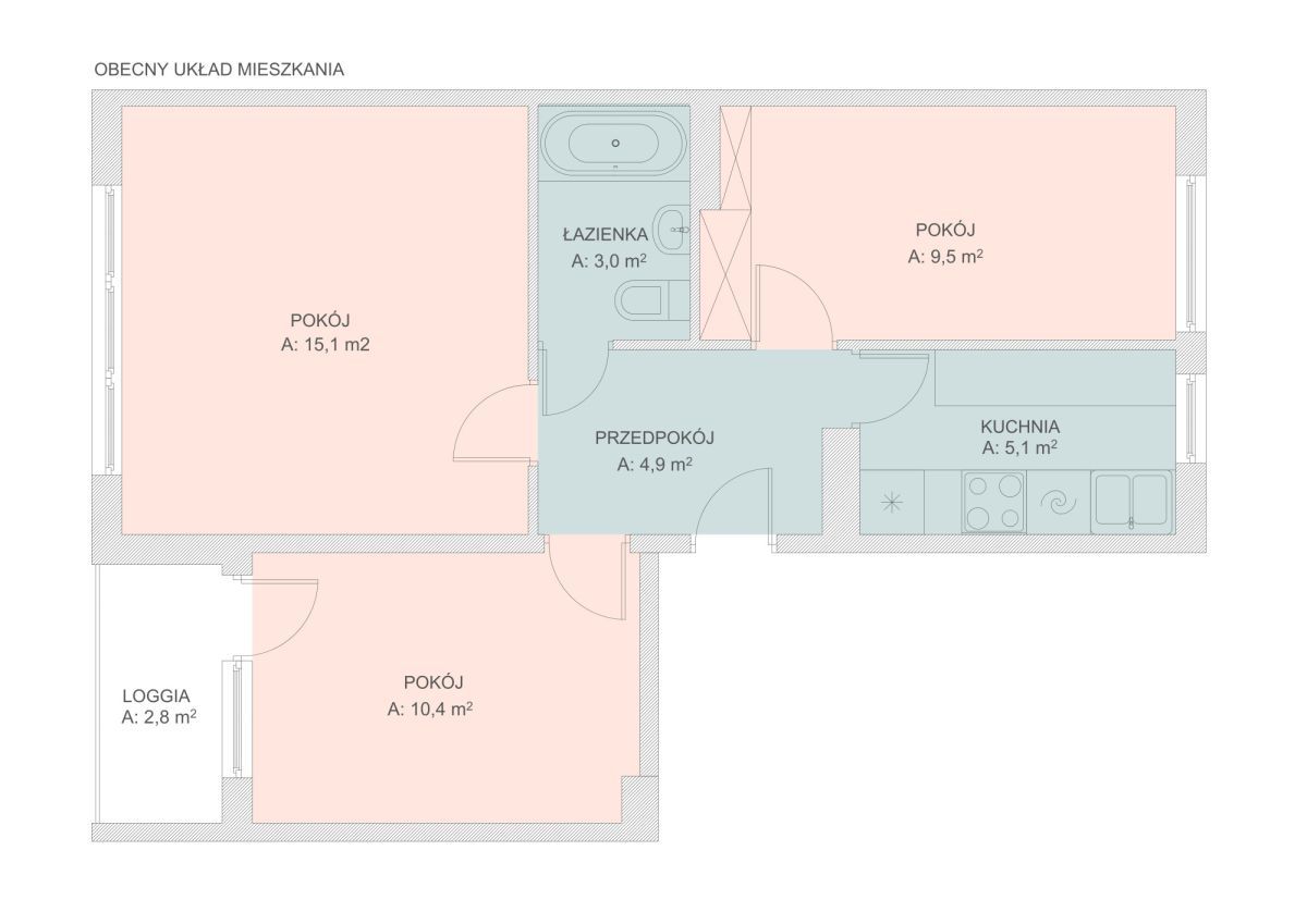 Mieszkanie 3-pokojowe Warszawa Mokotów, ul. Konstancińska. Zdjęcie 19