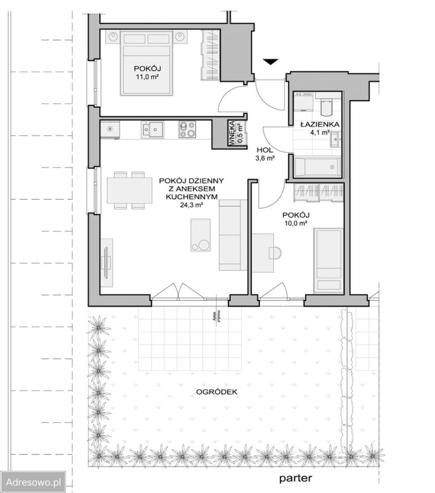 Mieszkanie 3-pokojowe Gdańsk Jasień, ul. Krzysztofa Komedy. Zdjęcie 10