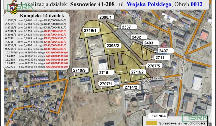 Działka inna Sosnowiec, ul. Wojska Polskiego