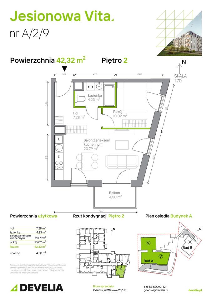Mieszkanie 2-pokojowe Gdańsk Wrzeszcz, ul. Jesionowa. Zdjęcie 6