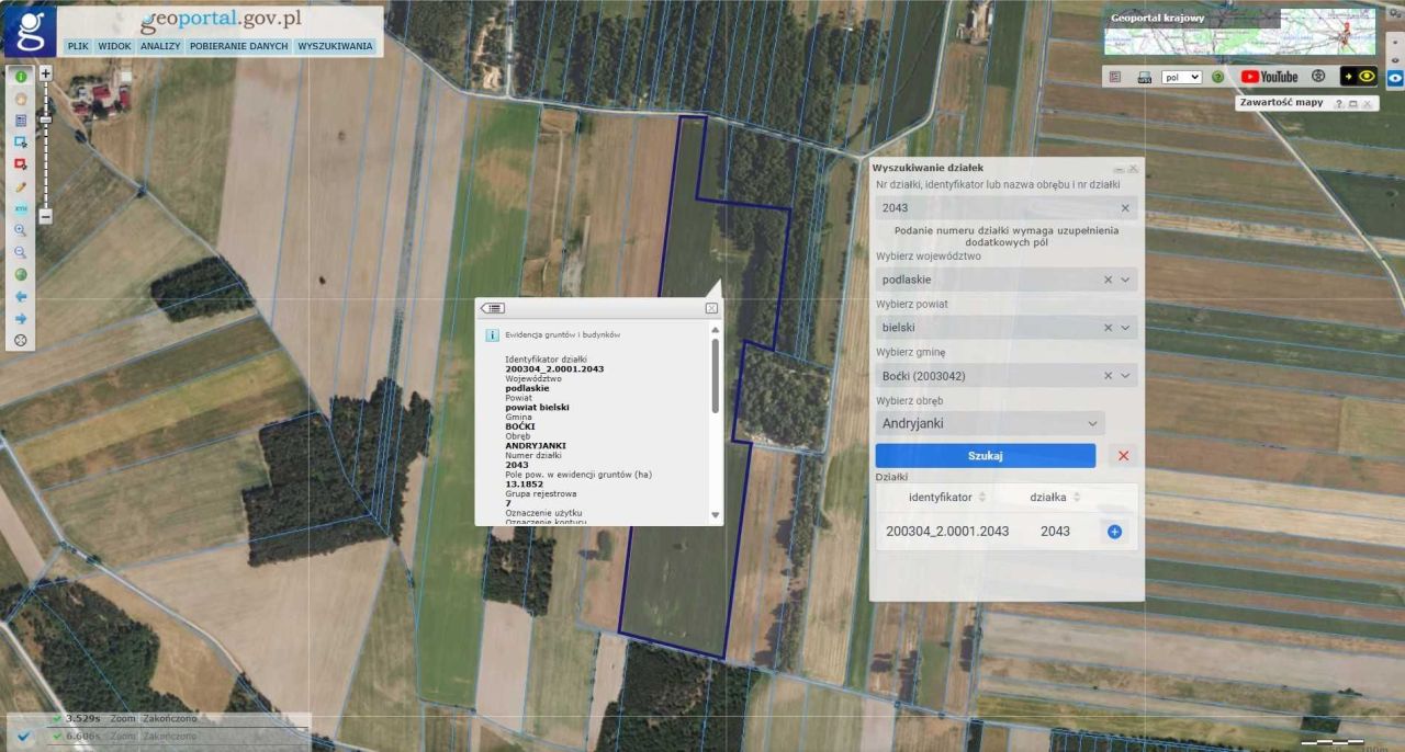 Działka rolna Andryjanki