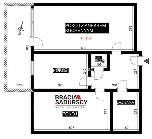 Mieszkanie 3-pokojowe Kraków Łagiewniki-Borek Fałęcki, ul. Aleksandra Fredry. Zdjęcie 16